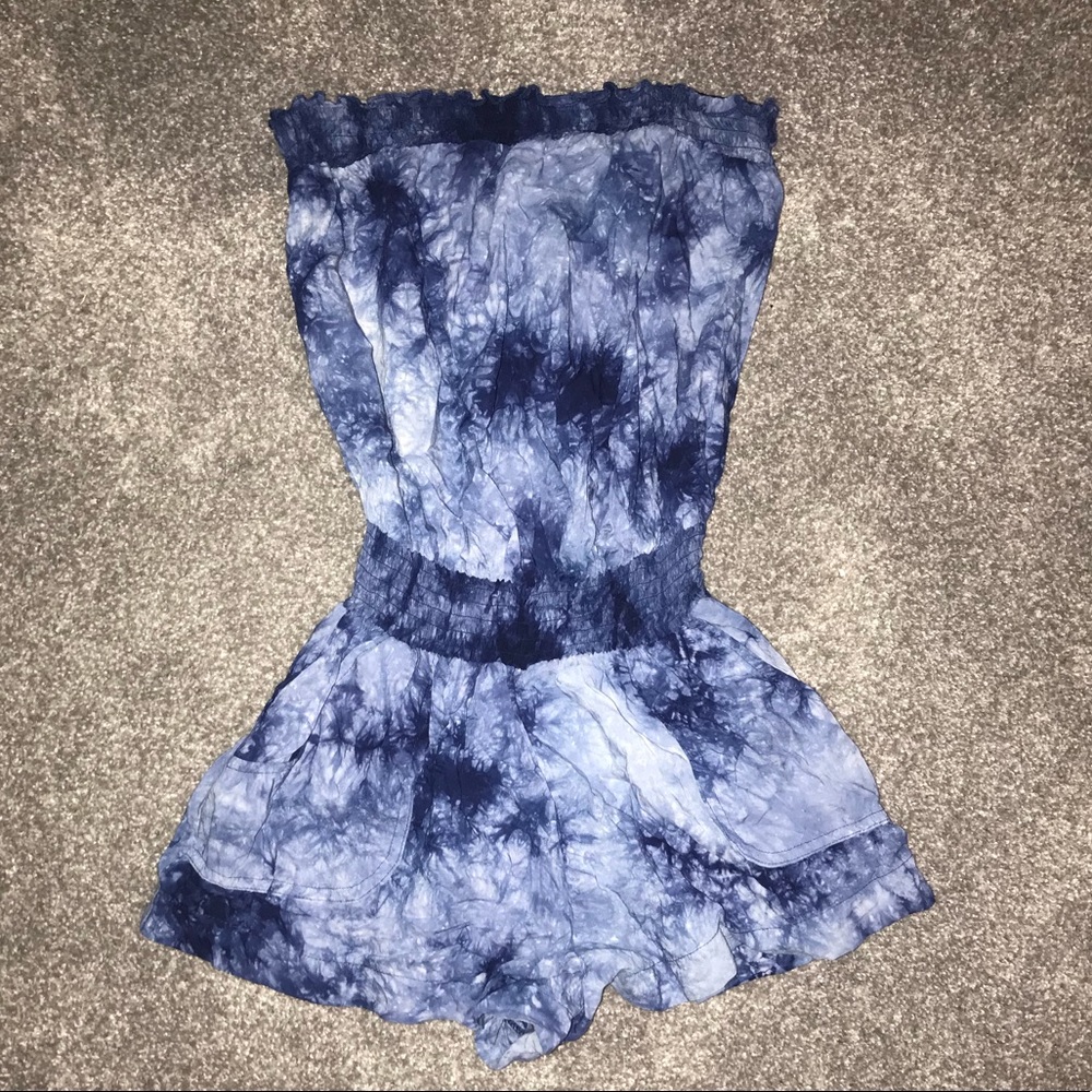 Blue tye dye romper